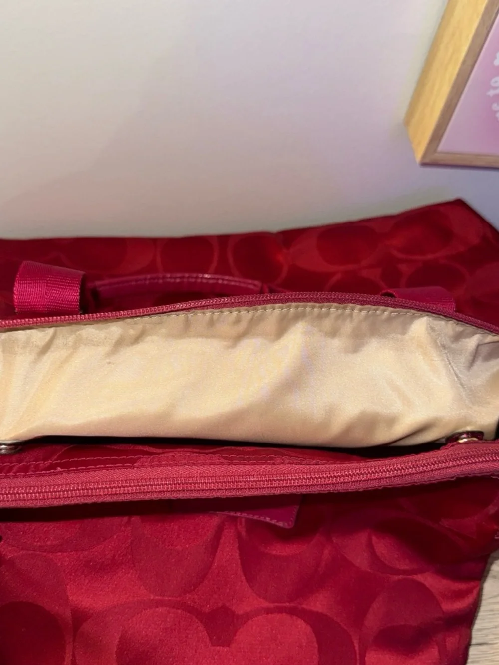 Coach Getaway Signature Nylon XL Weekend Tote Bag w/ Organizer
